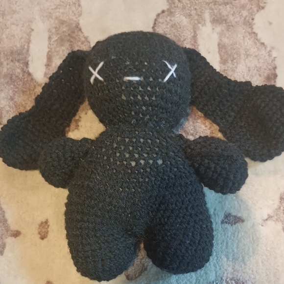 Other - Black Crochet Bunny Plush
